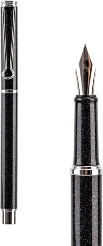 Vista 8 de AIHAO Pluma estilográfica recargable, punta fina, pluma estilográfica de metal con caja de regalo, tinta negra, 2 cartuchos de tinta en un juego