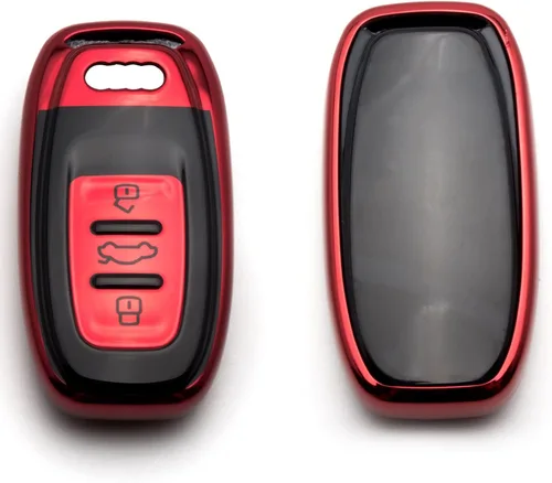 Vista 3 de Xotic Tech - Carcasa para llavero de TPU con 3 botones impresos, compatible con Audi A4 A5 A6 A7 A8 Q5 Q8 R8 S4 S5 S6 S7 RS4 RS5 RS6 RS6 RS7 llave
