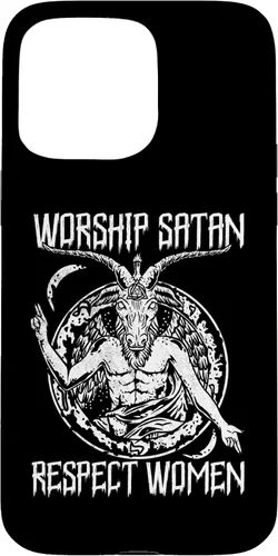 Vista 31 de Worship Satan Respect Women I Satanic Goat Head Case for iPhone 16