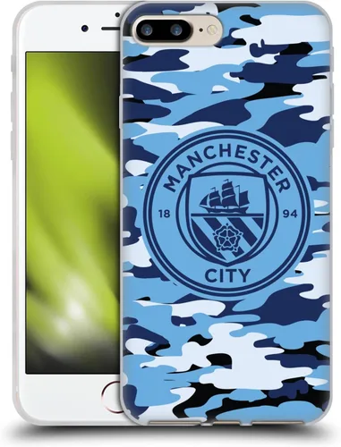 Vista 182 de Head Case Designs Funda de gel con licencia oficial del Manchester City Man City FC Blue Moon Badge Camou [protección de grado militar] compatible