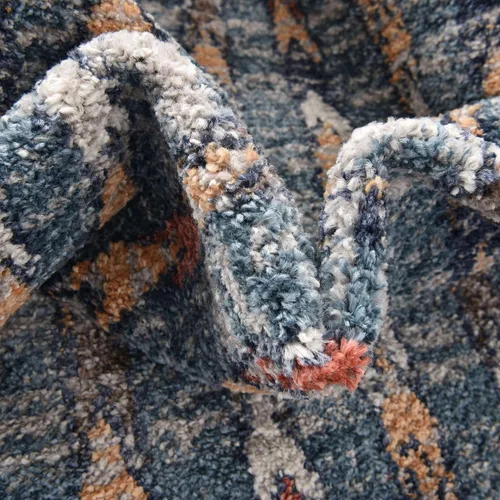 Vista 6 de Unique Loom Aramis Collection - Alfombra rectangular de 2 x 3 pies 1 pulgada, color azul y marfil