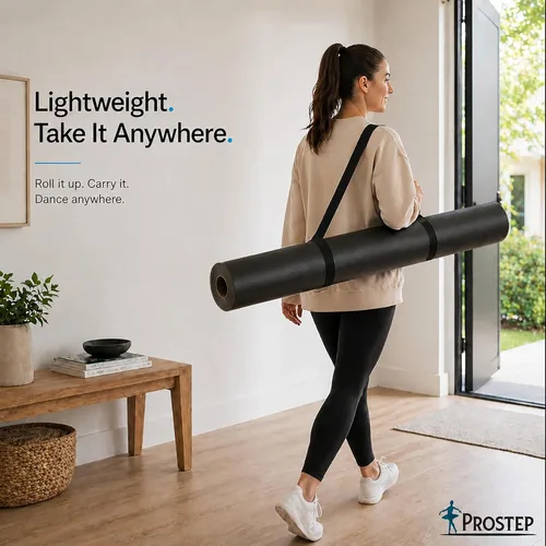 Vista 6 de ProStep by FlooringInc - Rollo reversible para pista de baile Marley, suelo de baile portátil de vinilo enrollable para ballet, jazz, moderno