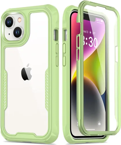 Vista 12 de FUNMIKO Funda transparente para iPhone 14 con protector de pantalla integrado sensible al tacto, protección resistente de grado milimétrico, pasa 21