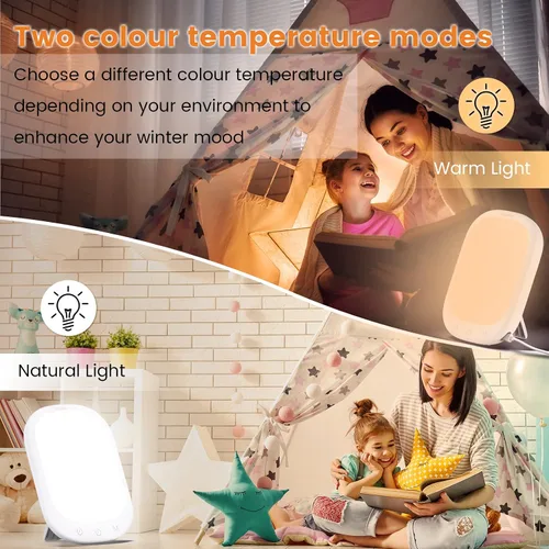 Vista 7 de LASTAR Sun Lamp 10,000 Lux Daylight Lamp with Memory Function 5 Adjustable Brightness Levels 4 Color Temperature 4 Timer Funtion Sunlight Lamp