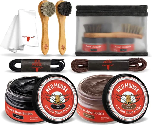Vista 10 de RED MOOSE Crema para botas y zapatos - Kit de pulido para zapatos de cuero - Haz que tus zapatos brillen - Fabricado en los EE.UU