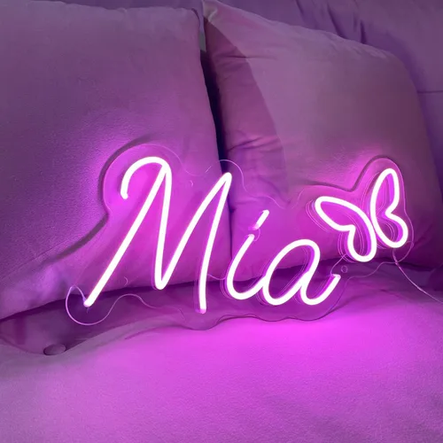 Vista 2 de Letrero de neón personalizado, letreros de neón personalizables para decoración de pared, letrero LED personalizado para dormitorio, boda