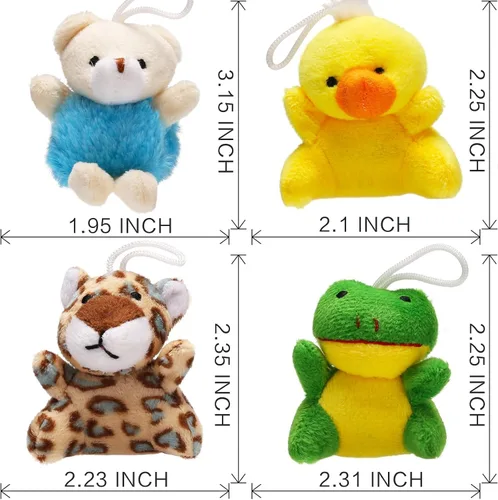 Vista 7 de Uzoxlsn Paquete de 38 mini animales de peluche para fiestas para niños, juguete de peluche pequeño a granel para máquina de garras, premios