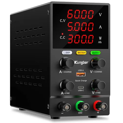 Vista 7 de Fuente de alimentación de CC variable, fuente de alimentación de banco de CC regulada de conmutación ajustable de 30 V 10 A con modo de carga