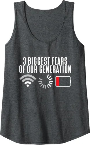 Vista 5 de Camiseta sin mangas con los 3 mayores miedos de nuestra generación, Negro, S