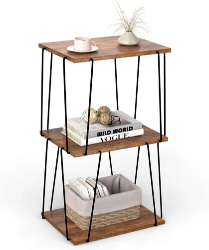 Vista 9 de KJGKK Mesa auxiliar alta, mesa auxiliar pequeña, mesa decorativa de 29 pulgadas de alto, mesita de noche para sala de estar, dormitorio y oficina