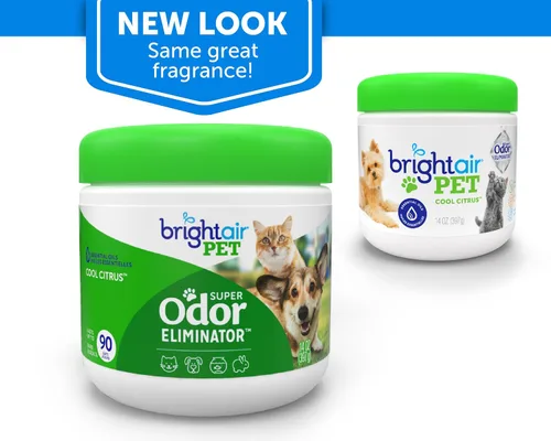 Vista 2 de Bright Air 14 oz. Super eliminador de olores, para espacios medianos, aroma de cítricos frescos, caja de 6, ambientador, aceites esenciales