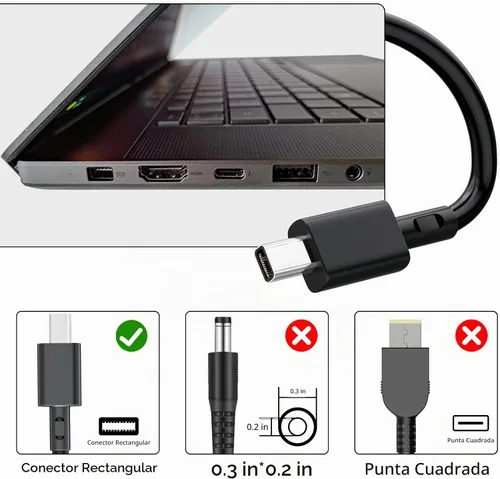 Vista 2 de Cargador de portátil para juegos de 200W 10A para ASUS ROG Zephyrus TUF Carga rápida de 20 V 10 A Potencia estable para juegos Control de Negro
