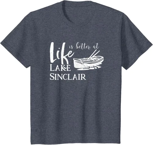 Vista 69 de Life is Better at Lake Sinclair Georgia Camiseta Negro