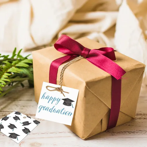 Vista 4 de 50 etiquetas de regalo de graduación, regalos de fiesta de graduación de felicitaciones para escuela secundaria o feliz universidad suministros