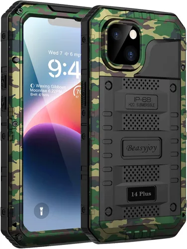 Vista 16 de Beasyjoy Funda impermeable de metal para iPhone 11, resistente, a prueba de golpes, a prueba de polvo, protección resistente, pantalla incorporada