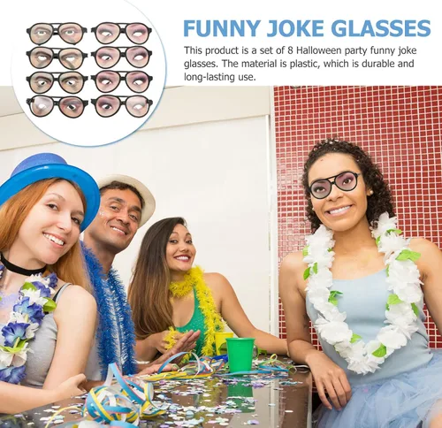 Vista 3 de NUOBESTY Gafas de broma divertidas de Halloween, gafas de ojos masculinas y femeninas, anteojos divertidos con estampados, anteojos de fiesta