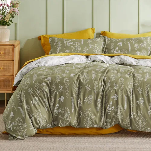 Vista 30 de Bedsure Juego de funda de edredón Twin para dormitorio, juego de funda de edredón reversible floral con cierre de cremallera, juego de ropa de cama