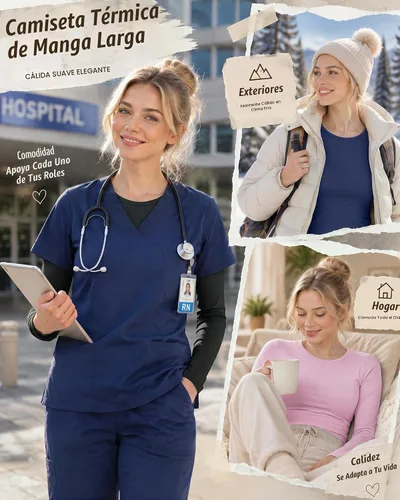 Vista 6 de Jecery 8 piezas de camisas térmicas de manga larga a granel para mujer, conjunto de camiseta térmica de cuello redondo, ropa interior de invierno