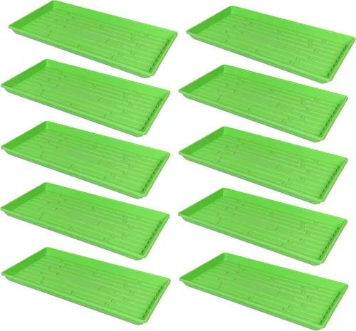Vista 14 de SUNPACK Bandeja de inicio de semillas de plástico poco profunda de 10 x 20 pulgadas, color negro, 1 pulgada, sin agujeros de drenaje, ideal