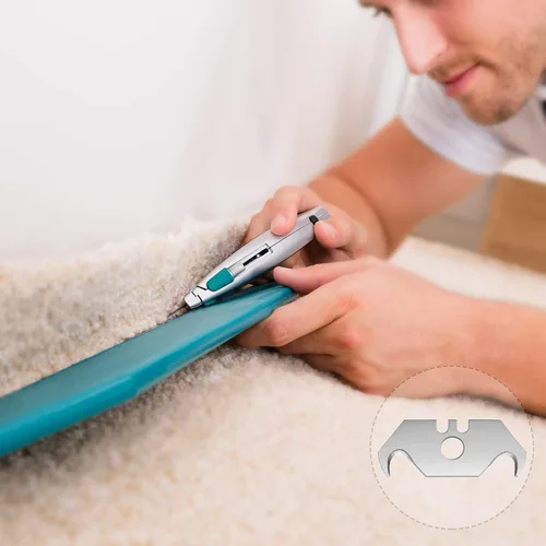 Vista 7 de Mudder Cuchillas de gancho de utilidad Cuchillas de afeitar de gancho de acero para techos y alfombras con caja de plástico(30)