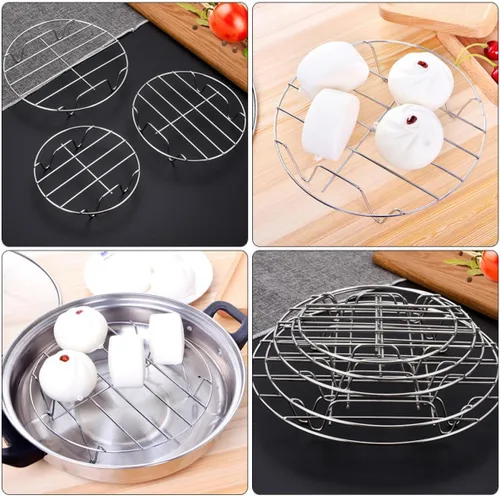 Vista 5 de Steamer Rack for Cooking Food and Eggs with Feet Stainless Steel