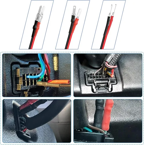 Vista 3 de Cable de alimentación para detector de radar, cable de enchufe de espejo retrovisor, con soporte de fusibles en línea, adecuado para Uniden Escort