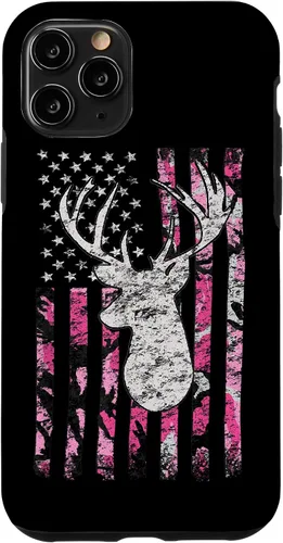 Vista 29 de Pink Camo American Flag Deer Hunter Women's Hunting Case for iPhone 17