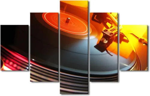Vista 81 de Lienzo decorativo para pared, diseño de DJ Music Mixes the Track HD impreso en pinturas, 5 piezas de imágenes abstractas para sala de estar, obra
