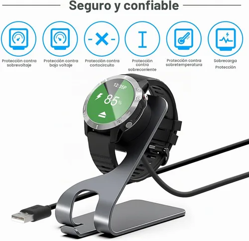 Vista 4 de Base de carga magnética USB de 5 pies para Garmin Fenix Venu Forerunner Instinct Compatible con Instinct, Vivoactive 3/4, Fenix 5/6, Venu