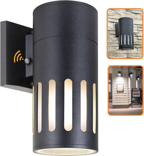Vista 13 de Lámpara de pared para exteriores, iluminación exterior – Listado ETL, aluminio fundido a presión antioxidante, impermeable, diseño de cilindro