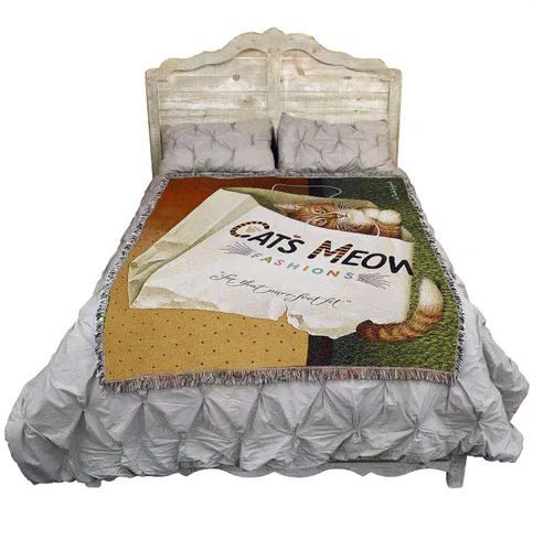Vista 2 de Pure Country - Cobija tejida Catzilla Cat Godzilla, regalo divertido para los amantes de los gatos, puede ser un tapiz o una cobija, de Vincent HIE