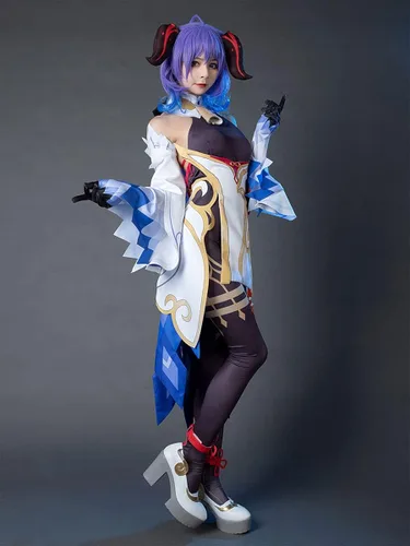 Vista 5 de Cosfun Genshin Impact Venti Keqing Mona Lisa Albedo Ganyu - Disfraz de cosplay de múltiples funciones Jacquard Upgrade Ver
