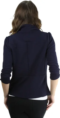 Vista 26 de ToBeInStyle Blazers de manga larga con cremallera y botones para mujer