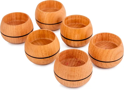 Vista 10 de Portavelas de madera hechos a mano para velas votivas y velas de té, juego de 6