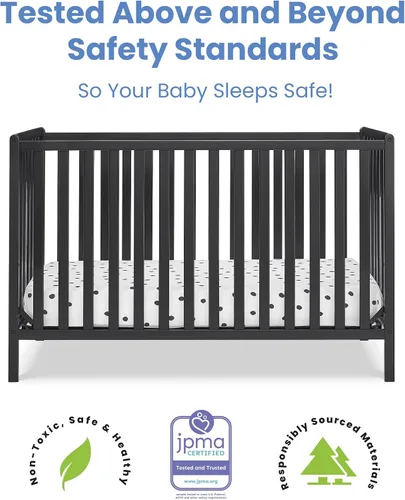 Vista 3 de Delta Children Heartland - Colchón convertible 4 en 1, color negro + Twinkle Galaxy para cuna y colchón para niños pequeños (paquete)
