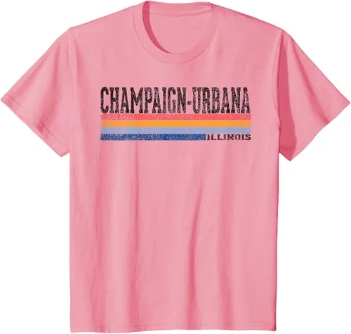 Vista 69 de clásico 1980s estilo champaign-urbana Illinois T Shirt, hombre 2XL, Blanco