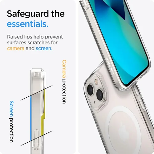 Vista 6 de Spigen Funda para iPhone 13 Mini, ultra híbrida MagFit [antiamarilleo] [compatible con Magsafe] - Transparente