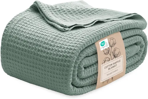 Vista 28 de Bedsure Gentlesoft - Manta de 100 % algodón, tamaño Twin XL, para dormitorio universitario, transpirable y suave, manta Twin de tejido waffle