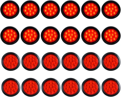 Vista 29 de Kit de tapones de cableado con cubierta de hule para luz trasera LED redonda de 4", 12 ledes, para RV, camioneta