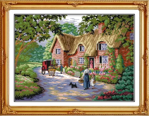 Vista 20 de ITSTITCH Kits de punto de cruz estampados, 11 quilates, 13 x 17 pulgadas, 100% algodón, kits de iniciación de bordado con patrones fáciles