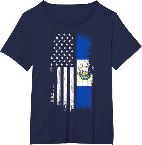 Vista 23 de Camiseta de la bandera de Estados Unidos salvadoreño - Camiseta de El Salvador USA