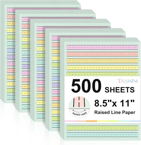 Vista 16 de 50 hojas de papel de escritura a mano de 0.5 pulgadas de ancho de línea