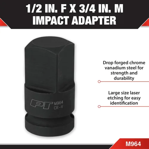 Vista 2 de Adaptador de impacto Performance Tool M964 de 1/2 pulgada hembra x 3/4 pulgada macho