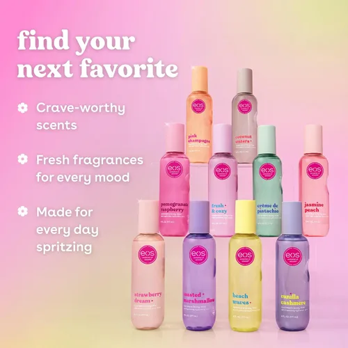 Vista 9 de eos Rocío corporal de cachemira, ondas de playa, brisa de coco y océano, niebla para el cabello y el cuerpo para mujeres, spray corporal