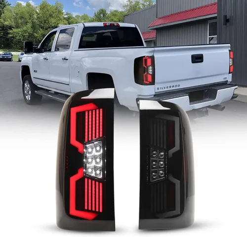 Vista 11 de WOLFSTORM Conjunto de luz trasera Compatible con 2014-2018 Chevy Silverado 1500 y 2015-2018 Chevy Silverado 2500/3500HD, No es compatible con Lente