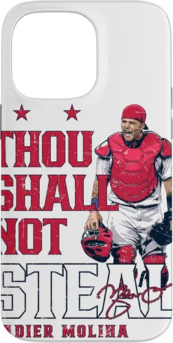 Vista 21 de Thou Shall Not Steal Yadier Molina St Louis MLBPA - Carcasa para iPhone 17