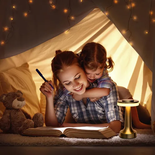 Vista 6 de Lámpara de mesa LED portátil O'Bright con sensor táctil, 3 niveles de brillo, batería recargable de hasta 48 horas de uso, luz nocturna