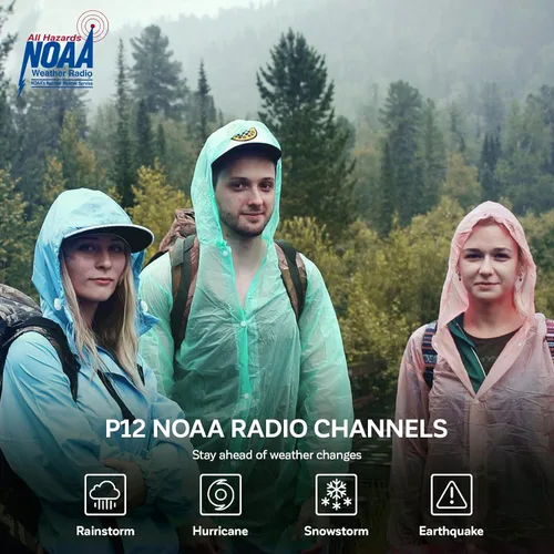 Vista 5 de Walkie Talkies de largo alcance para adultos con alerta meteorológica NOAA Walkie Talkies portátiles recargables 22 radios FRS bidireccionales Negro