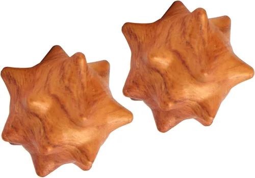 Vista 2 de Yinhing 2 bolas de ejercicio de mano de madera, bola de masaje de mano de madera para palma relajante, bolas de masaje de acupuntura texturizadas