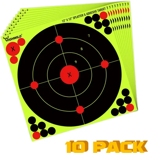 Vista 3 de Highwild Pegatinas Adhesivas de Diana con Salpicaduras Amarillas Fluorescentes de 12X12 Pulgadas - Adecuadas para Pistolas, Rifles, Pistolas BB